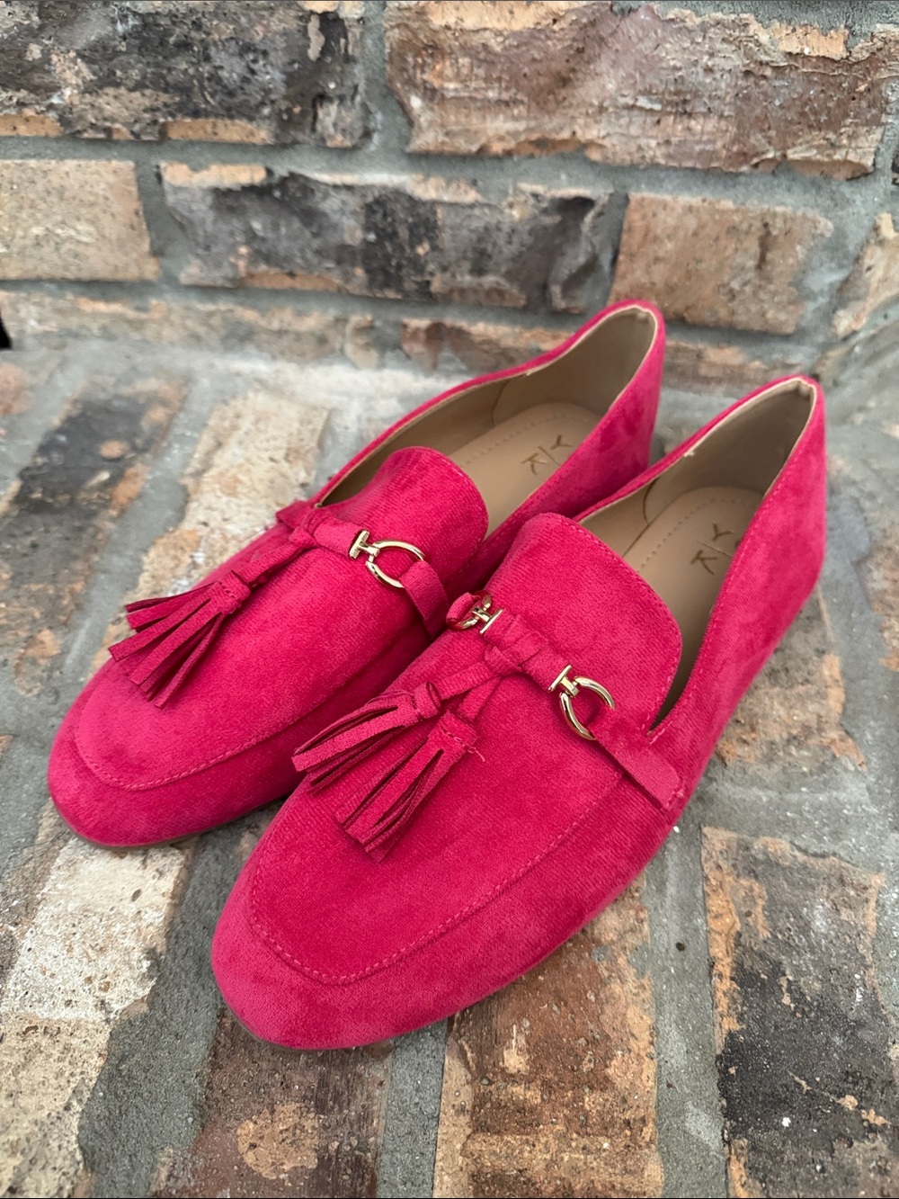 Yoki Hot Pink Suede Tassel Loafers Size 10